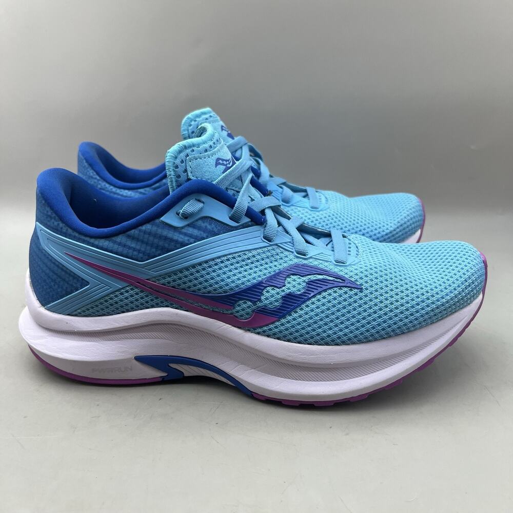 Saucony Axon Running Shoes Women Size 9 Blue White Mesh Comfort Cushion Sneakers